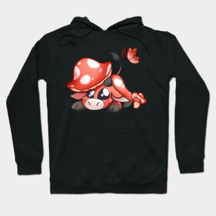 Red Mushroom  Minecraft cow Hoodie